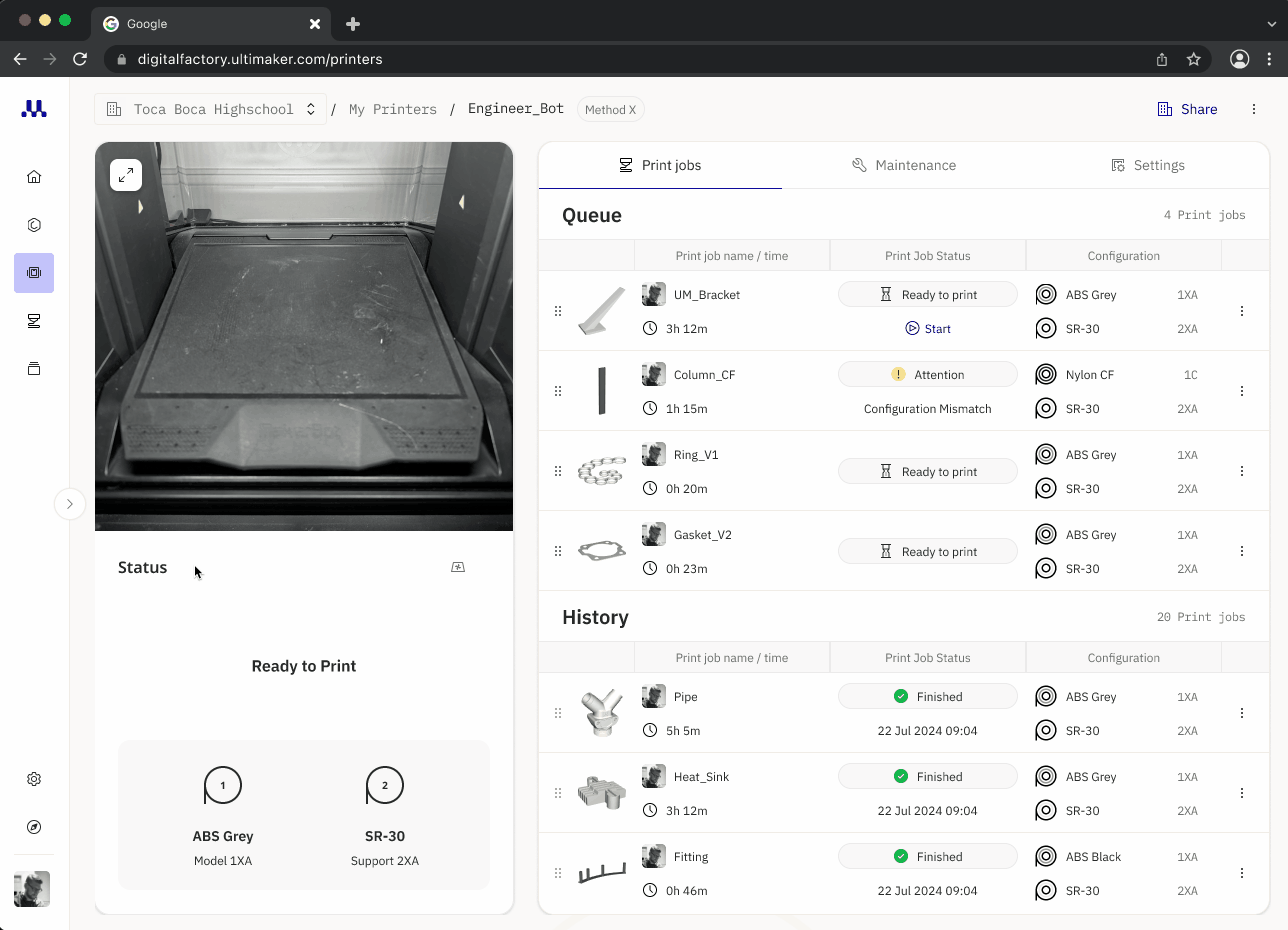 Digital Factory UI animated walkthrough